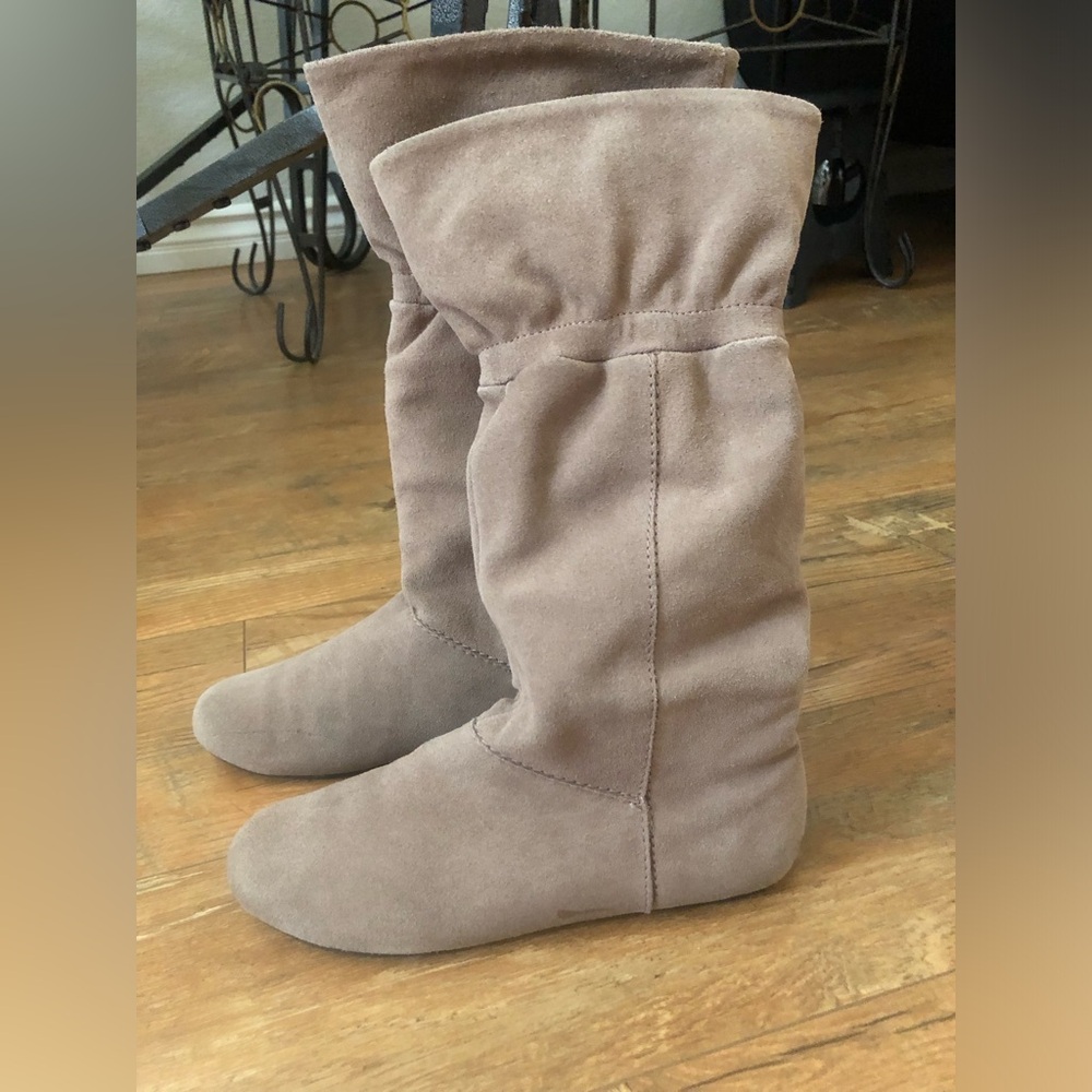 Nine West Taupe Suede Boots size 7.5